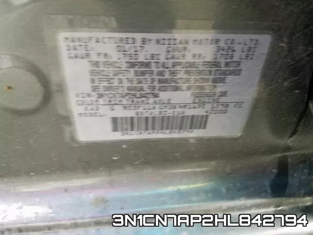 3N1CN7AP2HL842794 фото 2