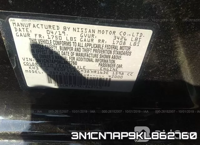 3N1CN7AP9KL862760 фото 10