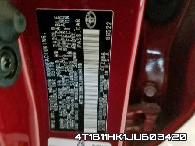 4T1B11HK1JU603420 фото 2