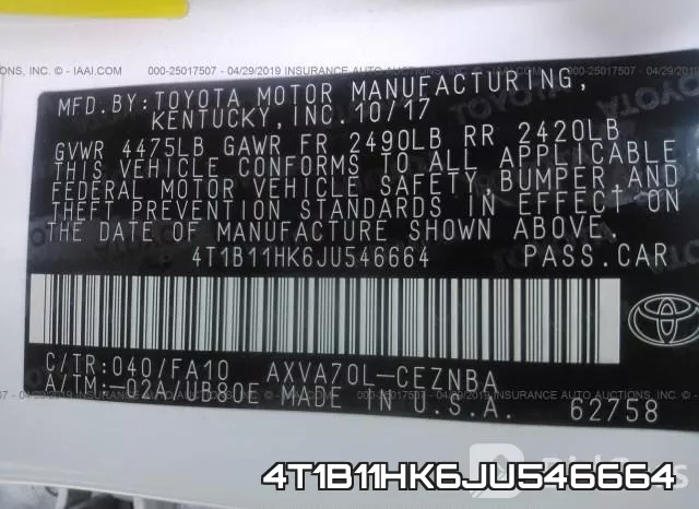 4T1B11HK6JU546664 фото 10