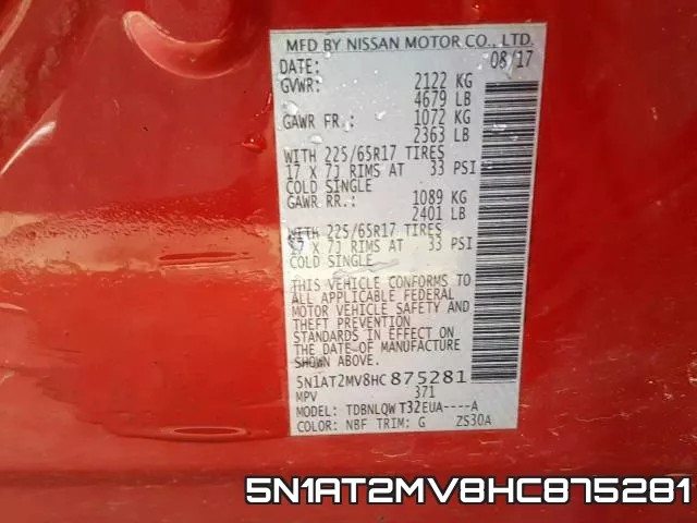 5N1AT2MV8HC875281 фото 2