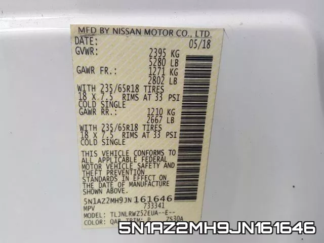 5N1AZ2MH9JN161646 фото 2