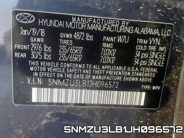 5NMZU3LB1JH096572 фото 2