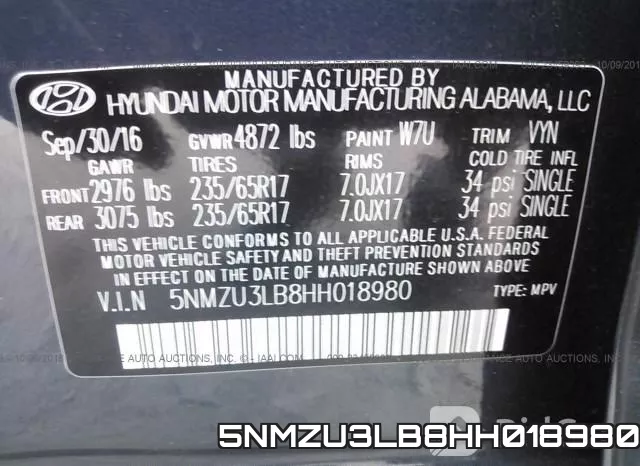 5NMZU3LB8HH018980 фото 10