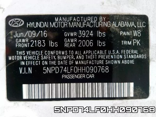 5NPD74LF0HH090768 фото 2