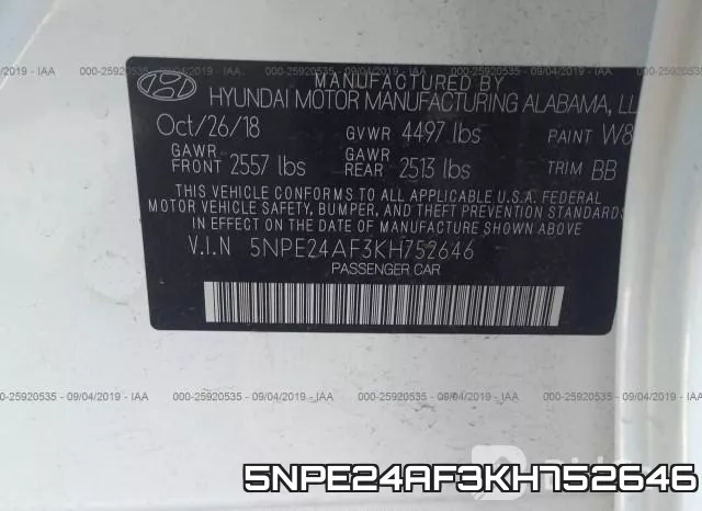 5NPE24AF3KH752646 фото 10