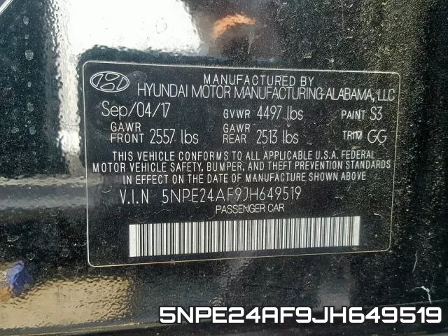 5NPE24AF9JH649519 фото 2