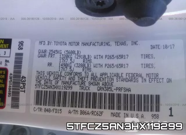 5TFCZ5AN3HX119299 фото 10