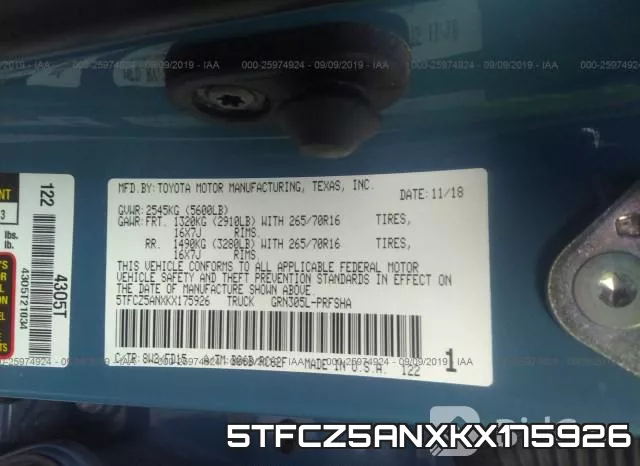 5TFCZ5ANXKX175926 фото 9