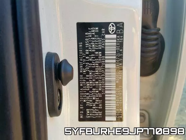 5YFBURHE9JP770898 фото 2