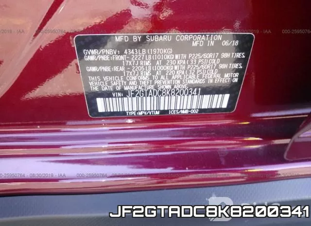 JF2GTADC8K8200341 фото 10