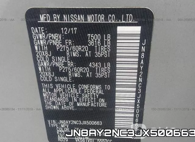 JN8AY2NC3JX500663 фото 10