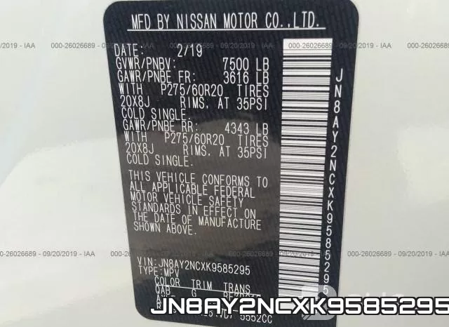 JN8AY2NCXK9585295 фото 10
