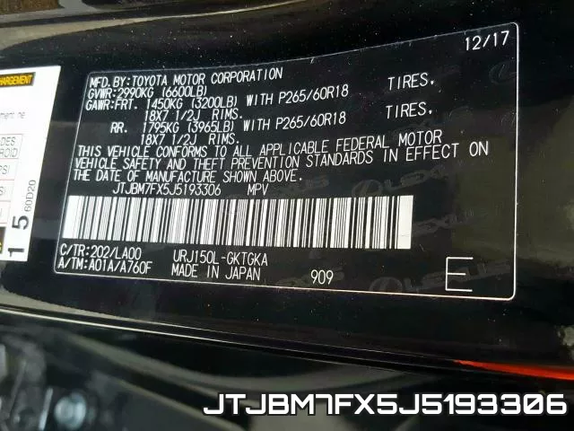 JTJBM7FX5J5193306 фото 2