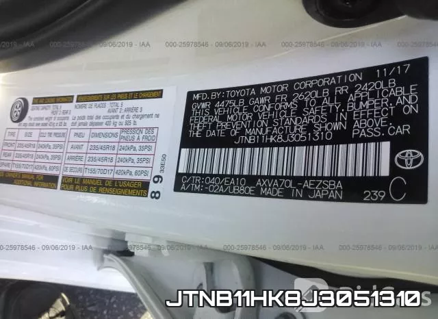 JTNB11HK8J3051310 фото 10