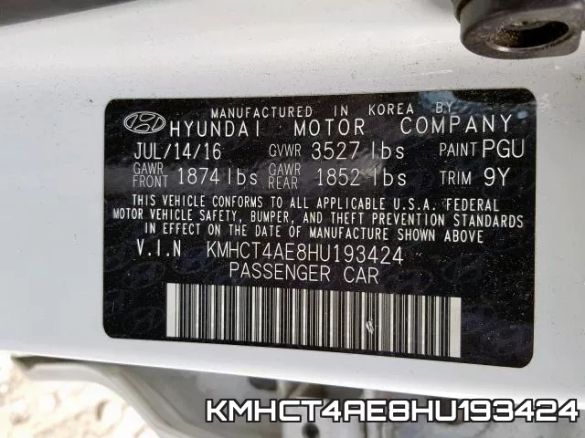 KMHCT4AE8HU193424 фото 2