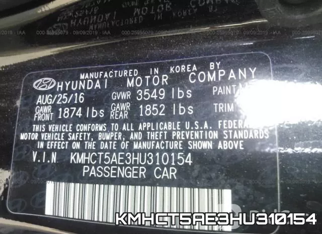 KMHCT5AE3HU310154 фото 10