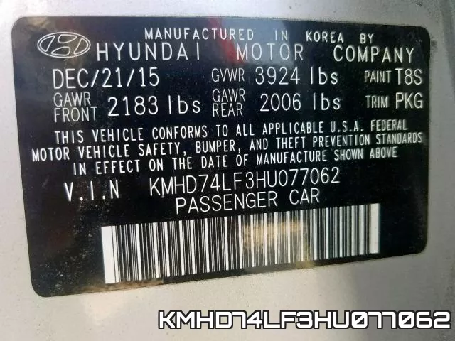 KMHD74LF3HU077062 фото 2