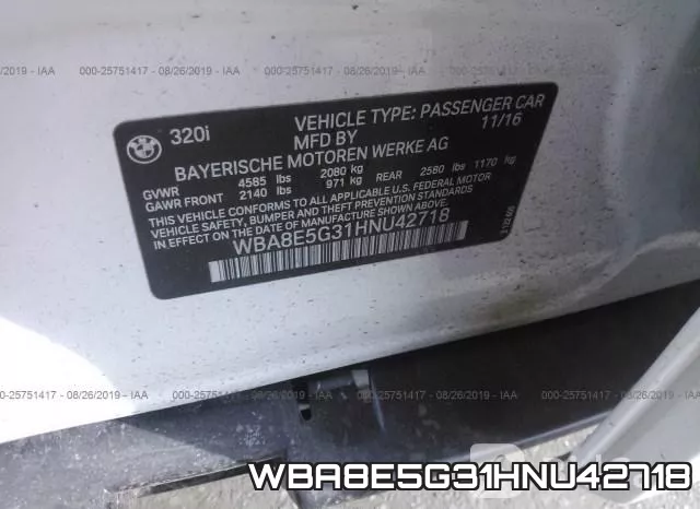 WBA8E5G31HNU42718 фото 10