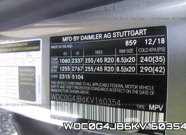 WDC0G4JB6KV160354 фото 9