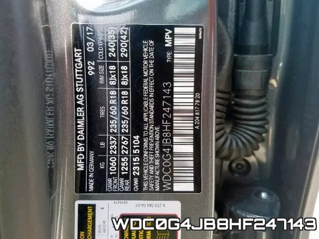 WDC0G4JB8HF247143 фото 2