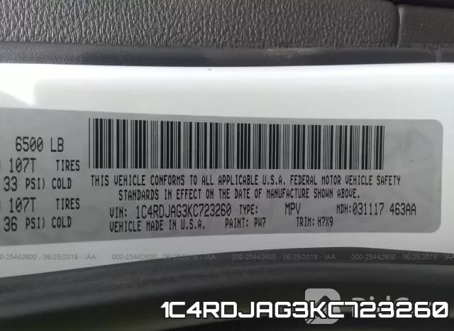 1C4RDJAG3KC723260 фото 10