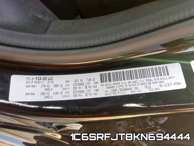 1C6SRFJT8KN694444 фото 2