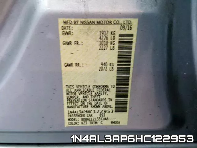 1N4AL3AP6HC122953 фото 2