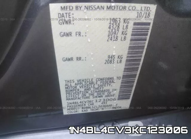 1N4BL4CV3KC123006 фото 10