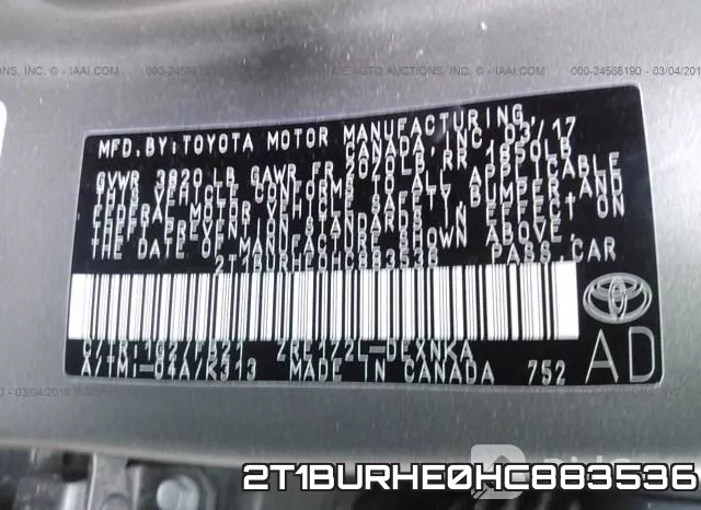 2T1BURHE0HC883536 фото 10
