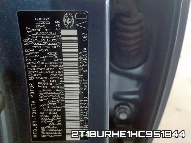 2T1BURHE1HC951844 фото 2