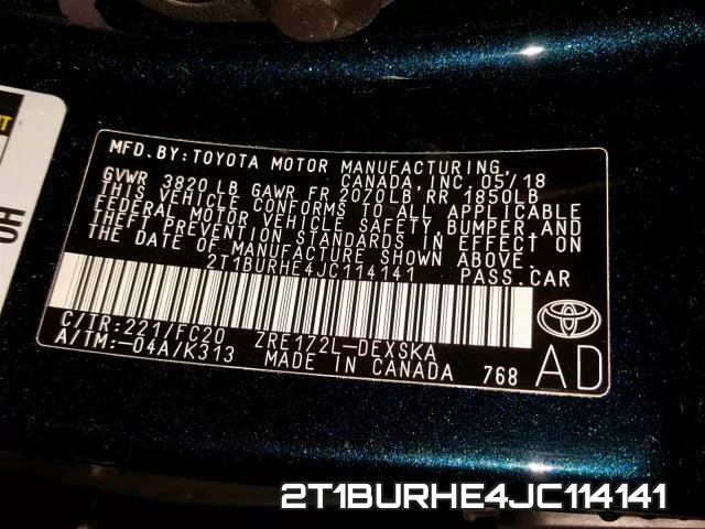 2T1BURHE4JC114141 фото 2