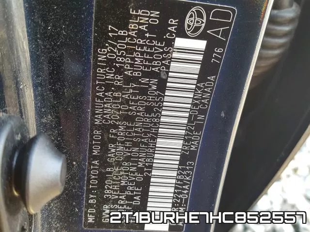 2T1BURHE7HC852557 фото 2