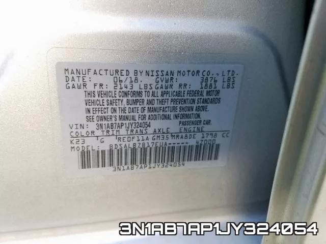 3N1AB7AP1JY324054 фото 2