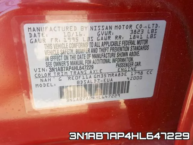 3N1AB7AP4HL647229 фото 2