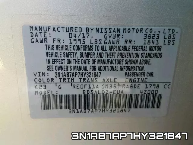 3N1AB7AP7HY321847 фото 2