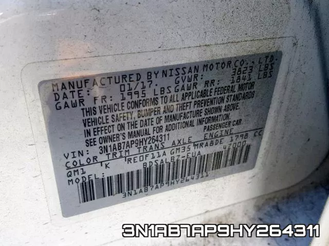 3N1AB7AP9HY264311 фото 2