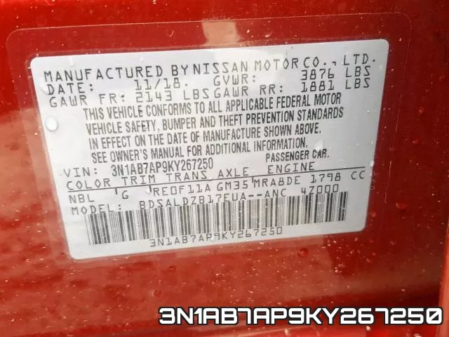 3N1AB7AP9KY267250 фото 2