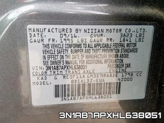 3N1AB7APXHL638051 фото 2