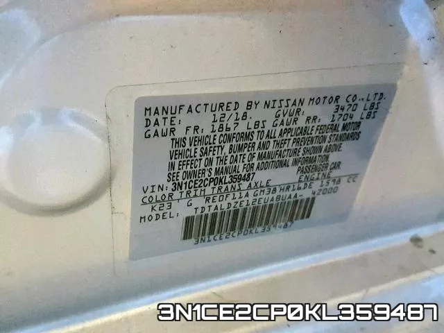 3N1CE2CP0KL359487 фото 2