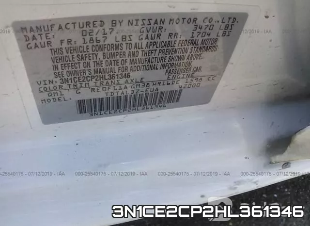 3N1CE2CP2HL361346 фото 10