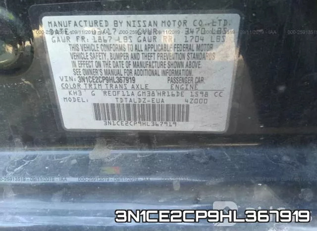 3N1CE2CP9HL367919 фото 10