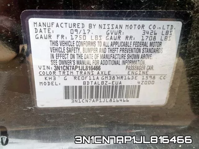 3N1CN7AP1JL816466 фото 2