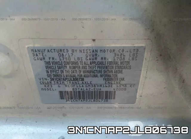 3N1CN7AP2JL806738 фото 9