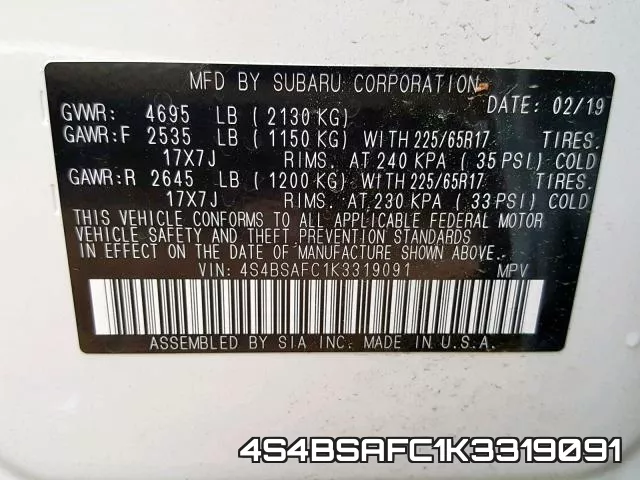 4S4BSAFC1K3319091 фото 2
