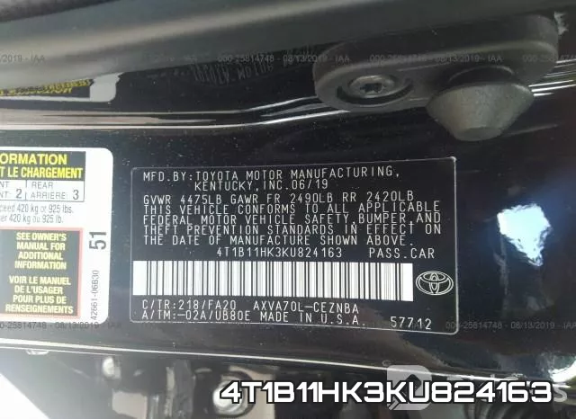 4T1B11HK3KU824163 фото 10
