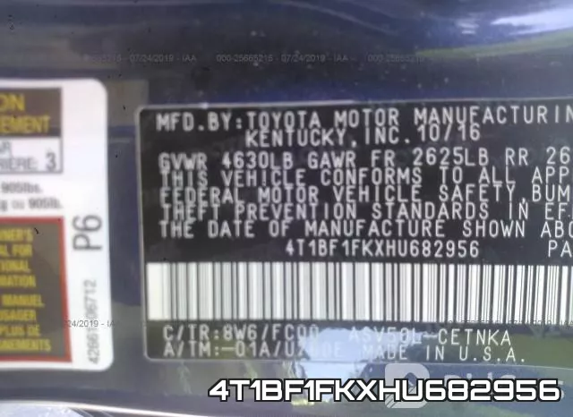4T1BF1FKXHU682956 фото 10