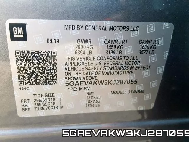 5GAEVAKW3KJ287055 фото 2