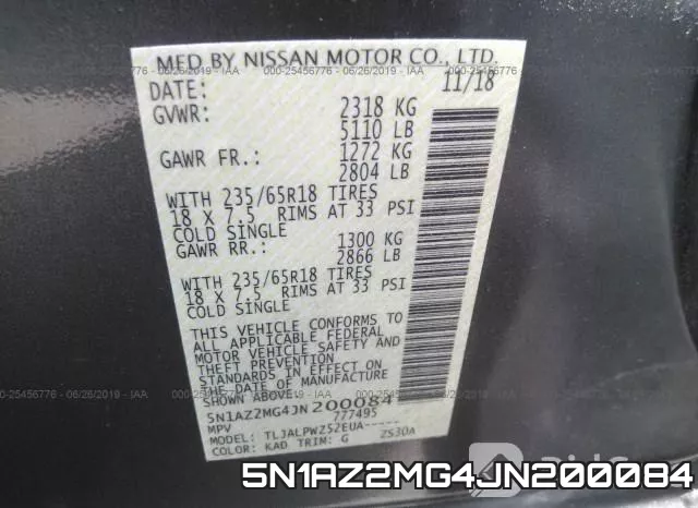 5N1AZ2MG4JN200084 фото 10