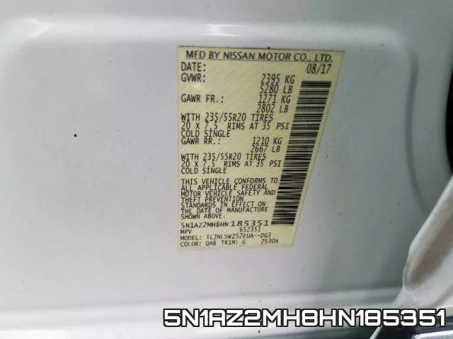 5N1AZ2MH8HN185351 фото 2